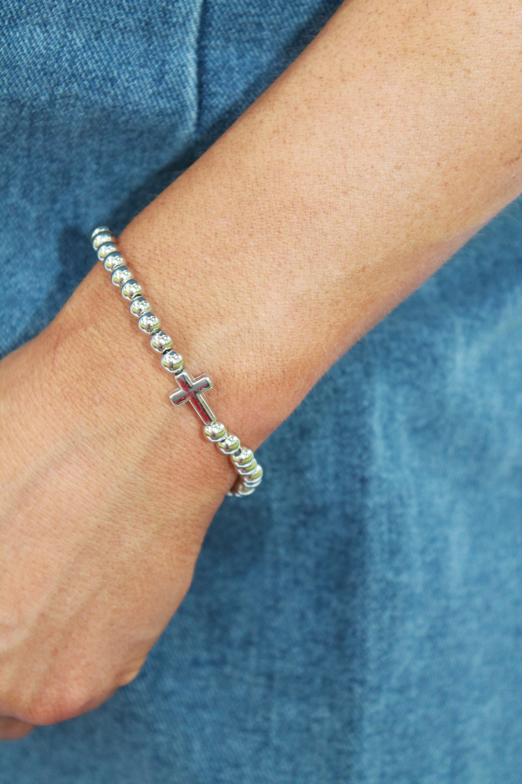 Cross Ball Chain Bracelet