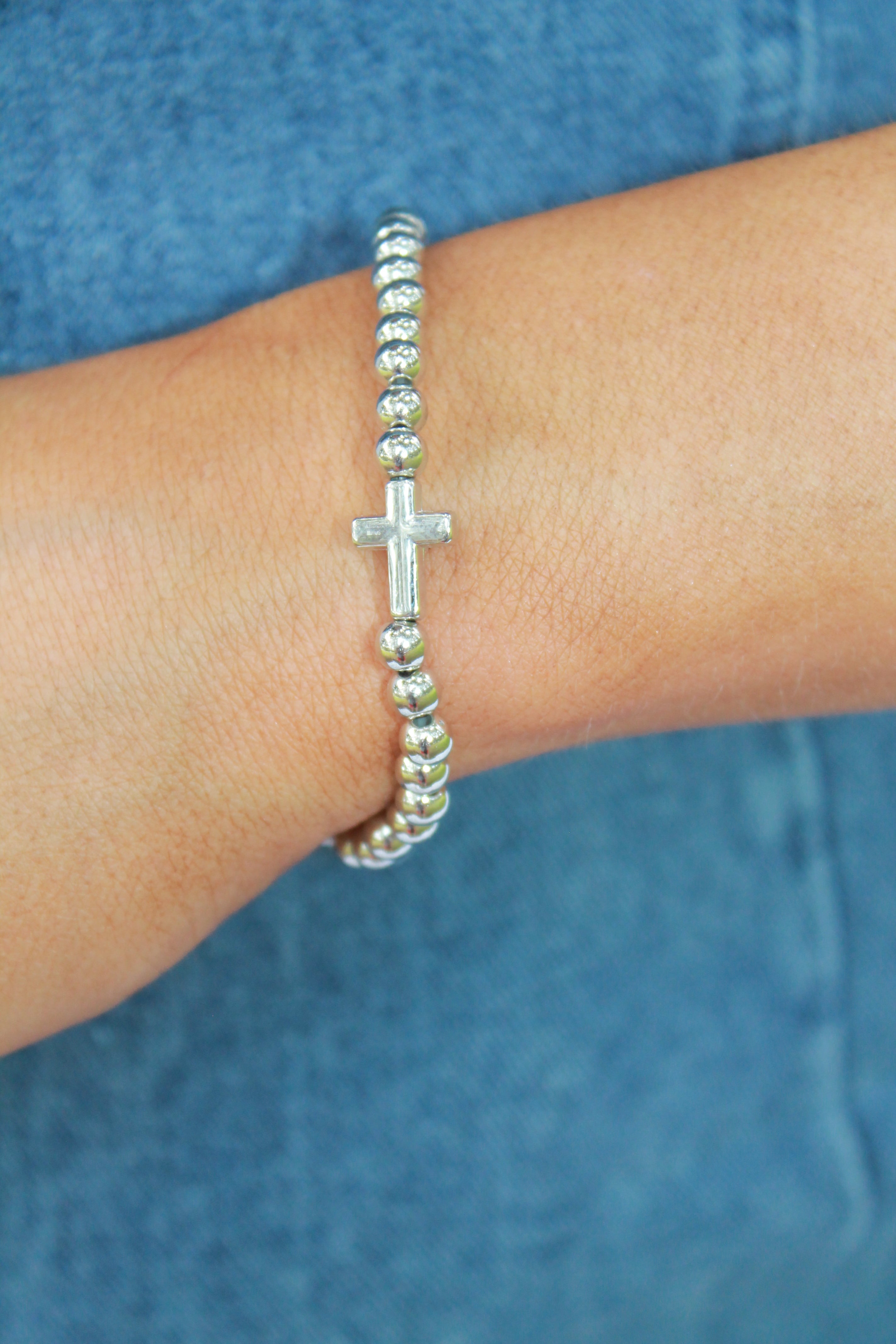 Cross Ball Chain Bracelet