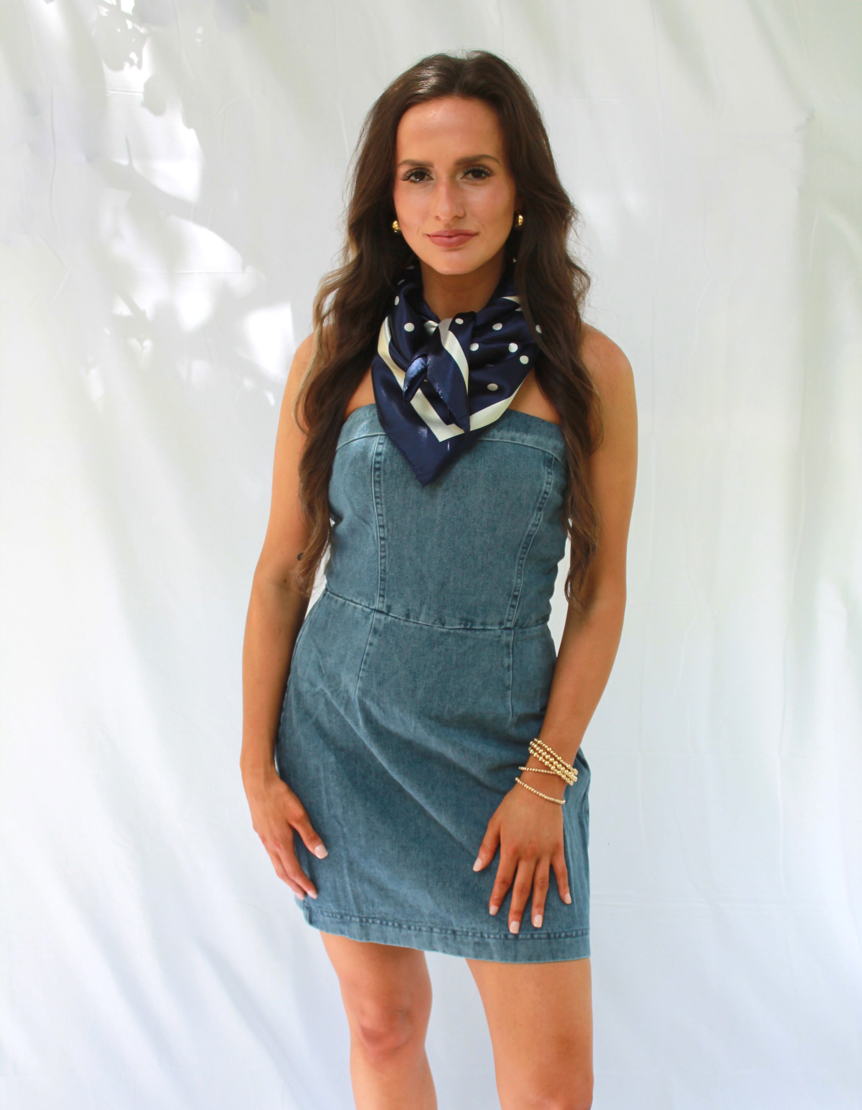 Katie Strapless Mini Denim Dress