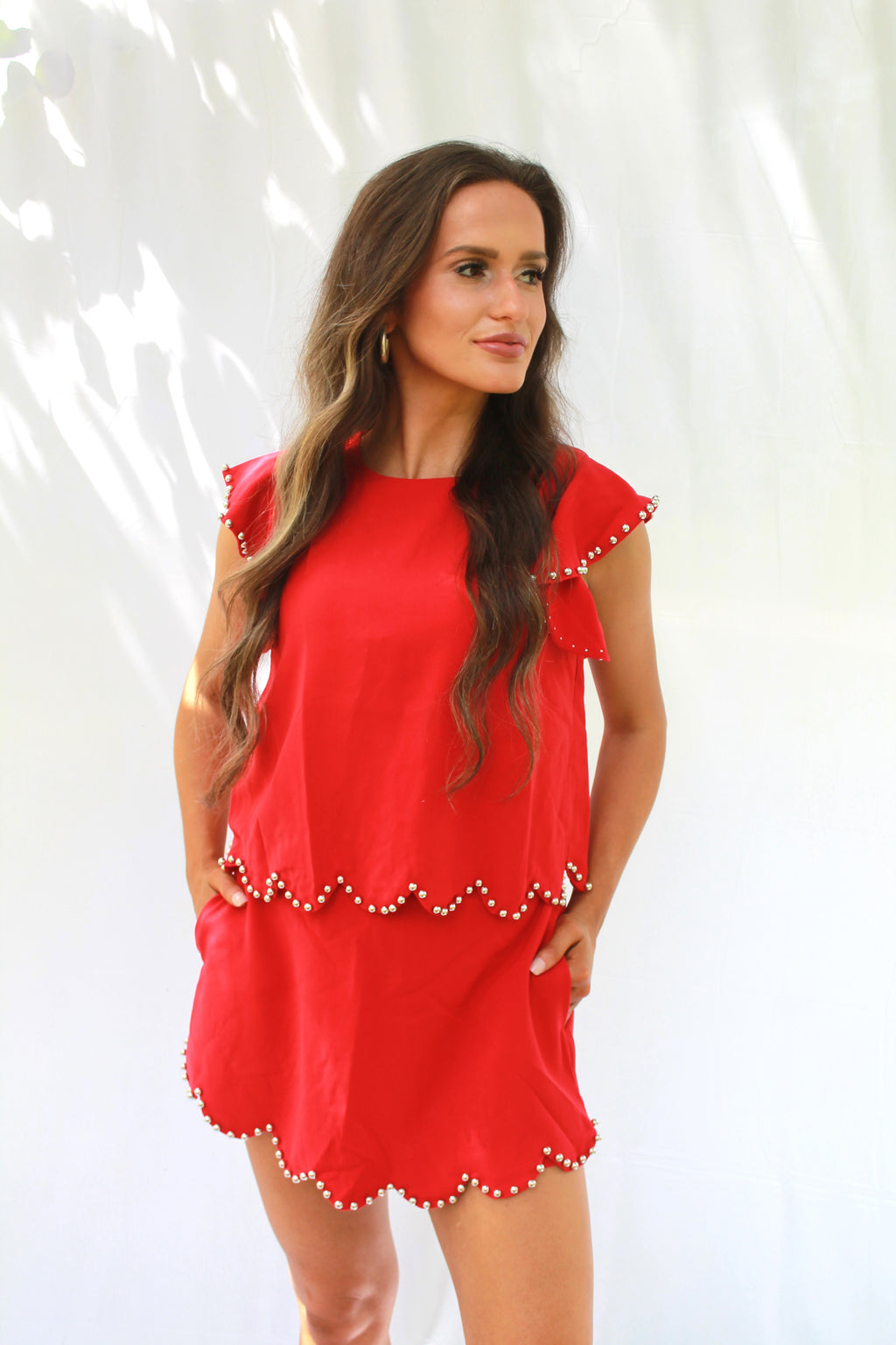 Archer Studded Ruffle Sleeve Top