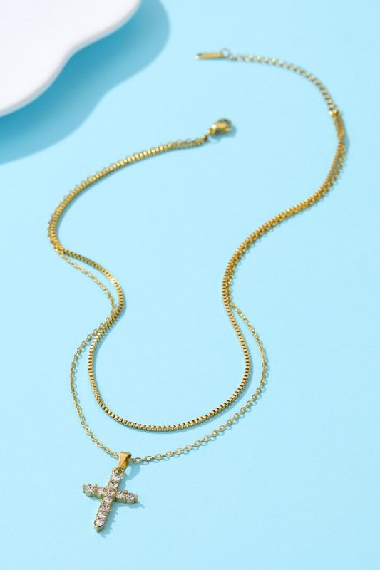 Cross Layered Necklace