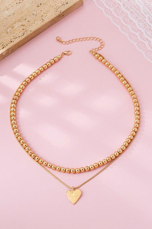 Heart Charm Layered Necklace