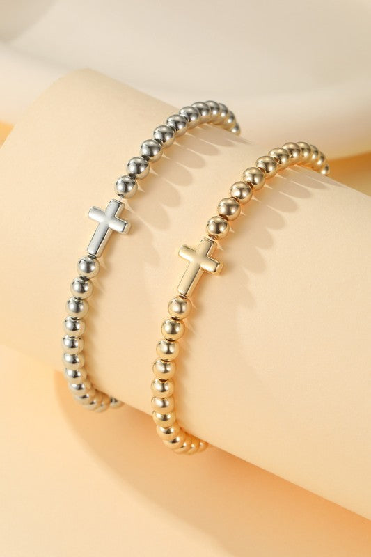 Cross Ball Chain Bracelet