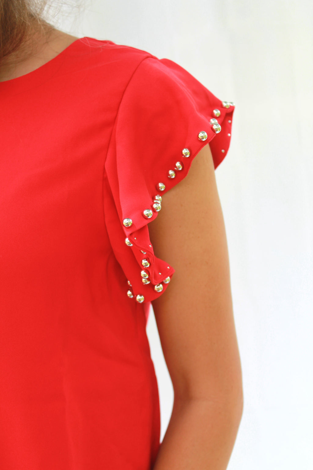 Archer Studded Ruffle Sleeve Top