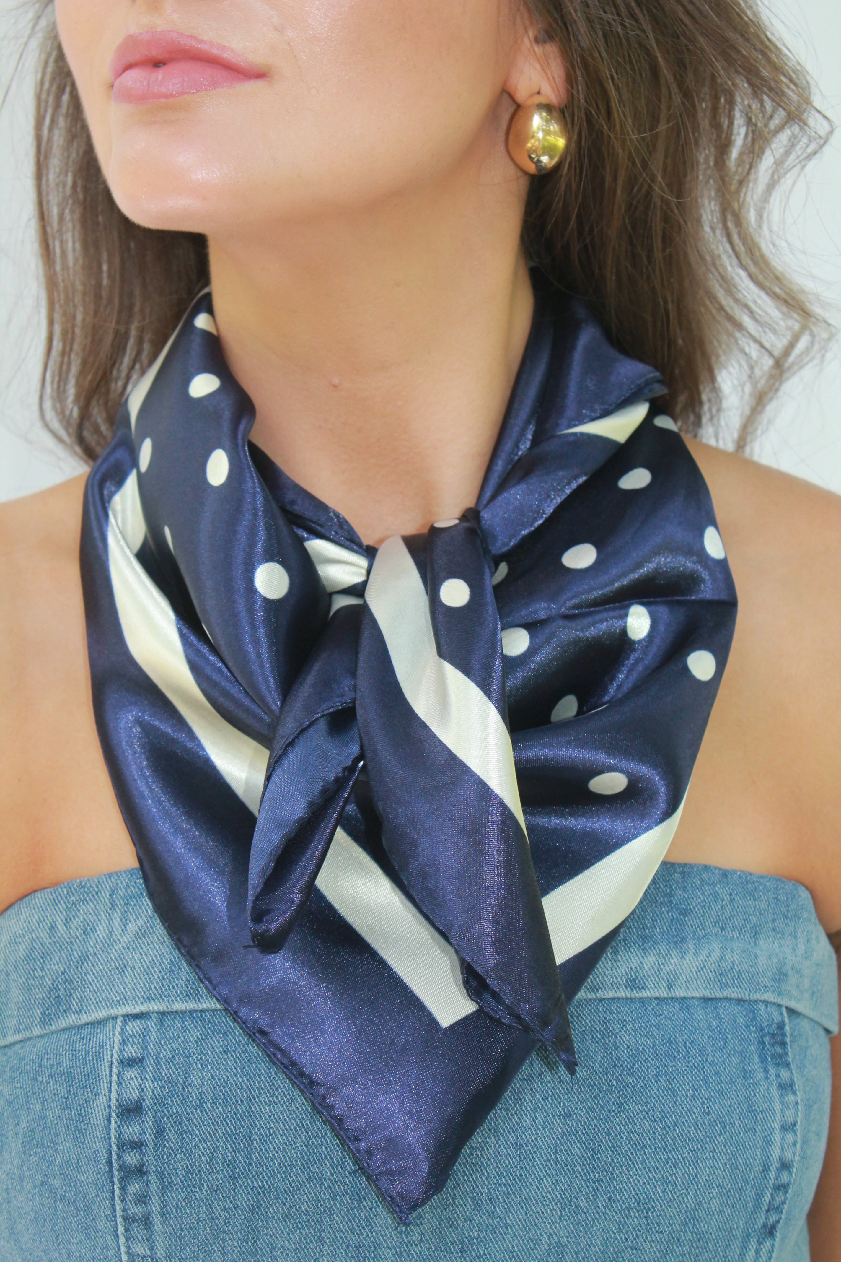 Polka Dot Print Bandana Scarf