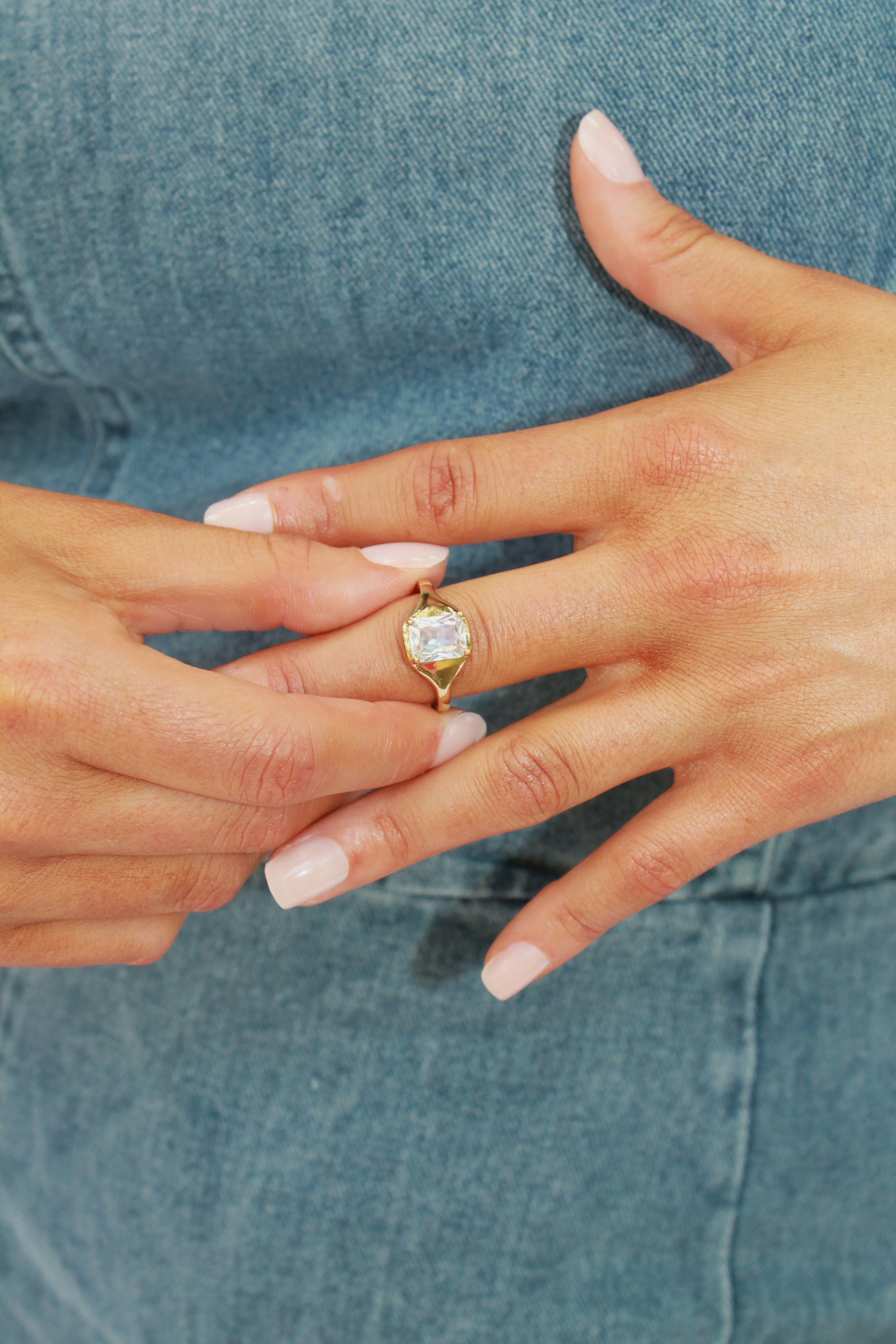 Cushion Cut Gemstone Ring